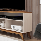 Rack Para Sala Tv Até 55 Polegadas Malbec Wood Ripado - Giga