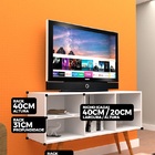 Rack Para Sala Tv Até 55 Trelew Branco Com Pés De Madeira A5