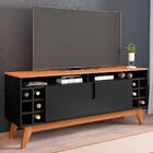 Rack Para Sala Tv Até 60 Pol. 2 Portas Nichos 1.35 Wine C14