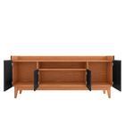 Rack Para Sala Tv Até 60 Pol. 4 Portas 1 Nicho Adria C14 Pret