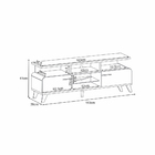 Rack Para Sala bancada de tv 70 Pol 200cm Zuri 1.6 Off White/