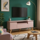 Rack Para Tv 150cm Retro Mdf Rosa Dallas - On Móveis
