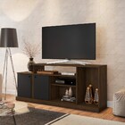 Rack Para Tv 2 Portas Alabama Cacau/preto Velluto - Móveis Le