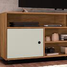 Rack Para Tv 2 Portas Com Rodízios Reno Freijó/cinza Cristal