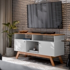 Rack Para Tv 43' Decorativo Para Sala De Estar Amsterdã Branco