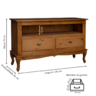 Rack Para Tv 45 Polegadas Com Nicho, 2 Gavetas E Pés Luiz Xv