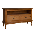 Rack Para Tv 45 Polegadas Com Nicho, 2 Gavetas E Pés Luiz Xv