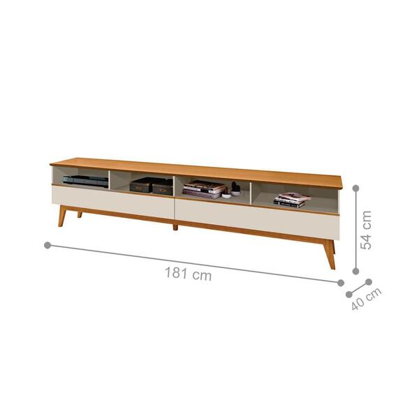 Rack Para Tv 4 Nichos Freiburg Off White Nature | Leroy Merlin