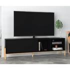 Rack Para Tv 50 Com 1 Porta De Correr E 3 Nichos Brv - Preto/