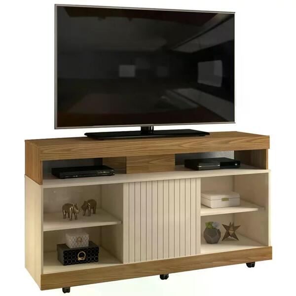 Rack Para Tv 50 Pol Rodizios 23161 Carvalho Europeu Creme Dj