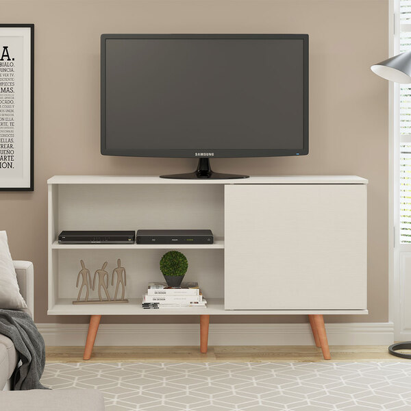 Rack Para Tv 60 Polegadas Pádua 1 Porta 2 Prateleiras Branco