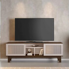 Rack Para Tv 65 Polegadas Tampo Chanfrado Frescor Pés Mdf Usi