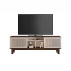 Rack Para Tv 65 Polegadas Tampo Chanfrado Frescor Pés Mdf Usi