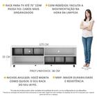 Rack Para Tv 75" Com Nichos E Rodízios Jazz Multimóveis Mp102