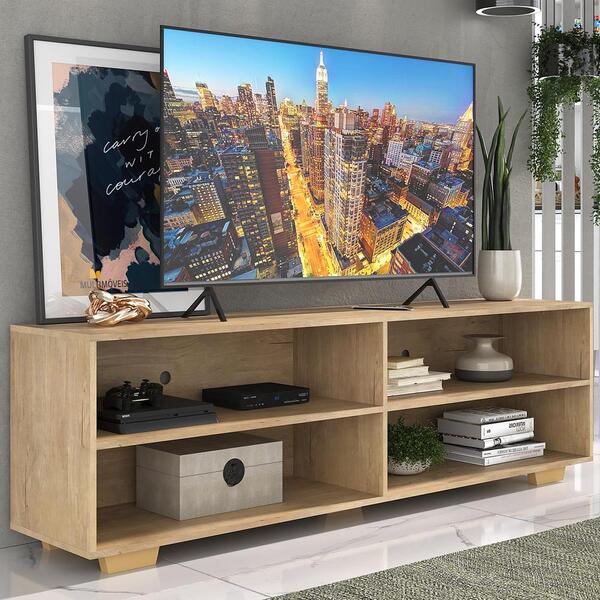 Rack Para Tv 75" Com Pés Jazz Multimóveis Mp1018 Rustic/natur