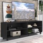 Rack Para Tv 75" Com Rodízios Jazz Multimóveis Mp1015 Preto
