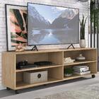 Rack Para Tv 75" Com Rodízios Jazz Multimóveis Mp1015 Rustic