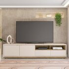 Rack Para Tv 75 Polegadas Com 2 Gavetas Viena Off White/mel