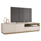 Rack Para Tv 75 Polegadas Com 2 Gavetas Viena Off White/mel