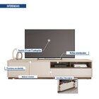 Rack Para Tv 75 Polegadas Com 2 Gavetas Viena Off White/nogue