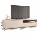 Rack Para Tv 75 Polegadas Isis 2 Portas 2 Gavetas Mel/off Whi