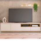 Rack Para Tv 75 Polegadas Isis 2 Portas 2 Gavetas Mel/off Whi