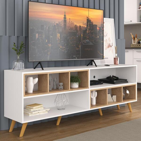 Rack Para Tv 75" Retrô Com Nichos Jazz Multimóveis Mp1022 Bra