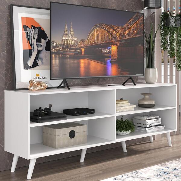 Rack Para Tv 75" Retrô Jazz Multimóveis Mp1017 Branco