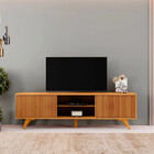 Rack Para Tv 75 Ripado 2 Portas Valencia Com Pés Madeira Maci