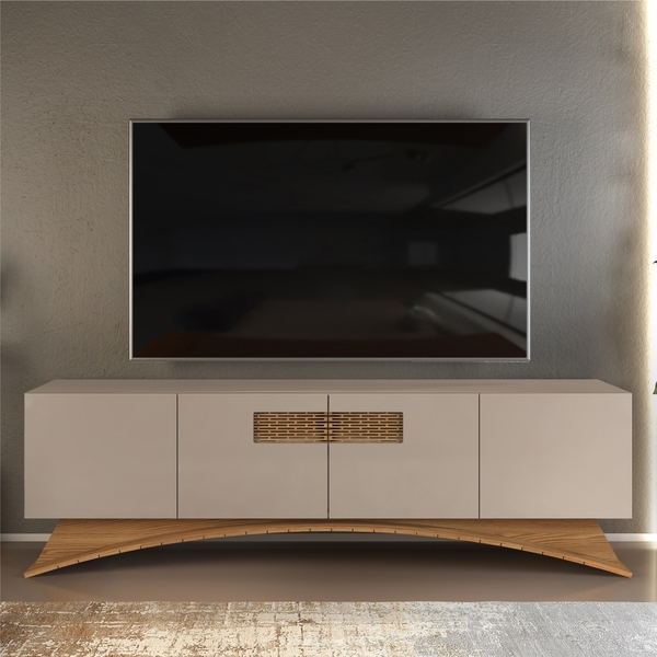 Rack Para Tv Adão 4 Portas Amarula Carvalho