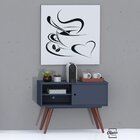 Rack Para Tv Até 32 Polegadas 1 Porta 2 Nichos Retrô 60  Azul