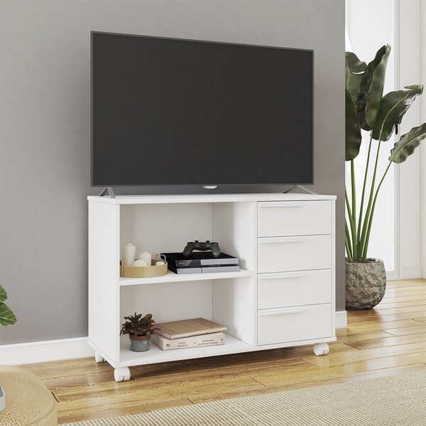 Rack Para Tv Até 40 Polegadas 1 Prateleira 4 Gavetas Branco B