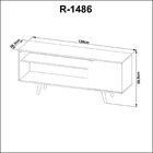 Rack Para Tv Até 42 Polegadas 1 Porta R1486 Amêndoa/mármore L