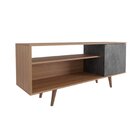 Rack Para Tv Até 42 Polegadas 1 Porta R1486 Amêndoa/mármore L