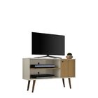 Rack Para Tv Até 42 Polegadas 1 Porta Retrô Jade  Off White/c