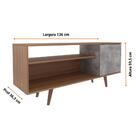 Rack Para Tv Até 42 Polegadas 1 Portas R1486 Amêndoa/concreto