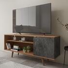 Rack Para Tv Até 42 Polegadas 1 Portas R1486 Amêndoa/mármore