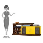 Rack Para Tv Até 42 Polegadas Nice Cedro/amarelo - Móveis Leão