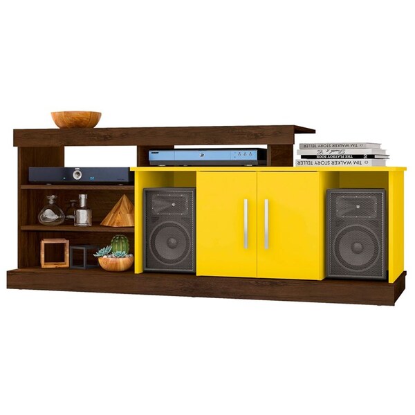 Rack Para Tv Até 42 Polegadas Nice Cedro/amarelo - Móveis Leão