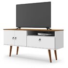 Rack Para Tv Até 42 Polegadas Retrô Topázio  Branco/cumaru