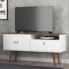 Rack Para Tv Até 42 Polegadas Retrô Topázio  Branco/cumaru