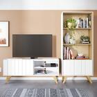 Rack Para Tv Até 50" Com Estante Moov Branco Fosco Tauari Nob