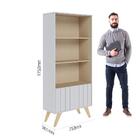 Rack Para Tv Até 50" Com Estante Moov Branco Fosco Tauari Nob