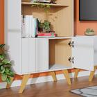 Rack Para Tv Até 50" Com Estante Moov Branco Fosco Tauari Nob