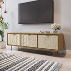 Rack Para Tv Até 50 Polegadas 136cm 3 Gavetas Madeira Maciça