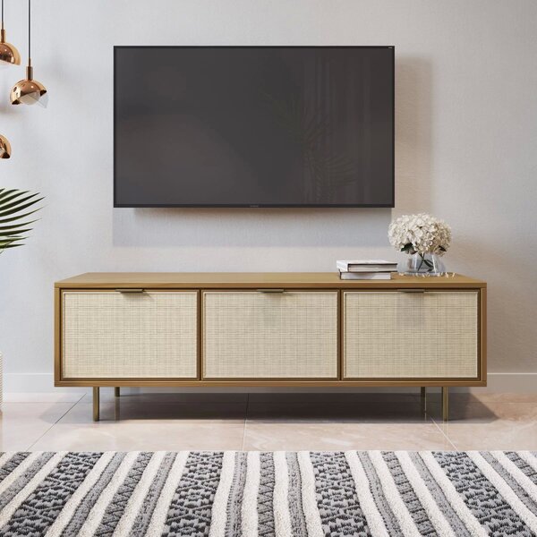 Rack Para Tv Até 50 Polegadas 136cm 3 Gavetas Madeira Maciça