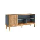 Rack Para Tv Até 50 Polegadas 1 Porta Linha Riscado Mel / Pet