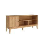 Rack Para Tv Até 50 Polegadas 1 Porta Linha Riscado Mel/ Mel