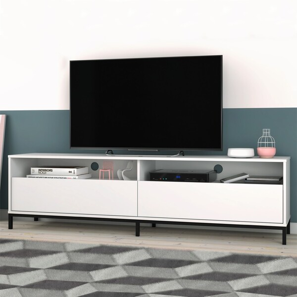 Rack Para Tv Até 50 Polegadas 2 Portas Branco/metal Preto - P