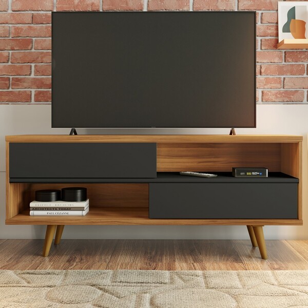 Rack Para Tv Até 50 Polegadas 2 Portas Freijó Trend/preto Nt1